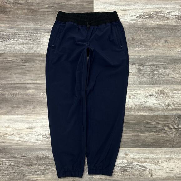 Eddie Bauer Navy‎ Blue Womens 8 High Rise Stretch Hiking Gym Climatrail Joggers - Picture 1 of 13